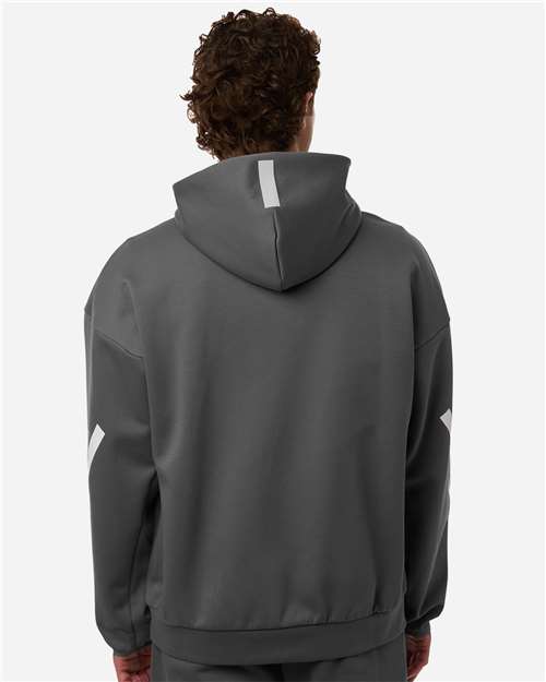 adidas AT220 Men's Z.N.E Full-Zip Hooded Sweatshirt - Team Grey Four/ White - OnModelBack