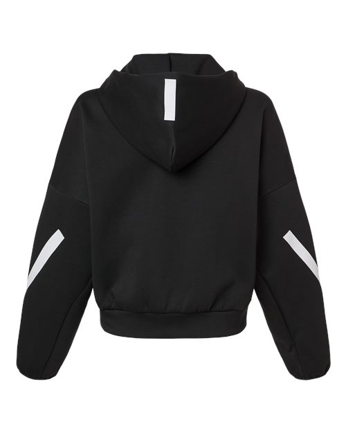 adidas AT221 Women's Z.N.E Full-Zip Hooded Sweatshirt - Black/ White - Back