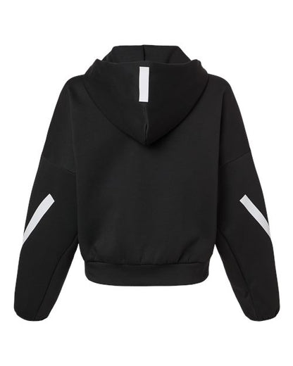 adidas AT221 Women's Z.N.E Full-Zip Hooded Sweatshirt - Black/ White - Back