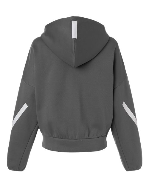 adidas AT221 Women's Z.N.E Full-Zip Hooded Sweatshirt - Team Grey Four/ White - Back