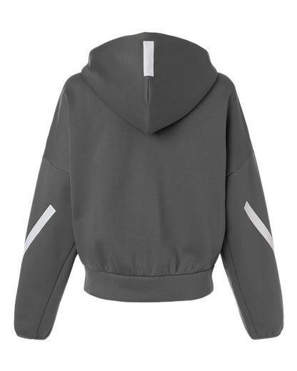 adidas AT221 Women's Z.N.E Full-Zip Hooded Sweatshirt - Team Grey Four/ White - Back