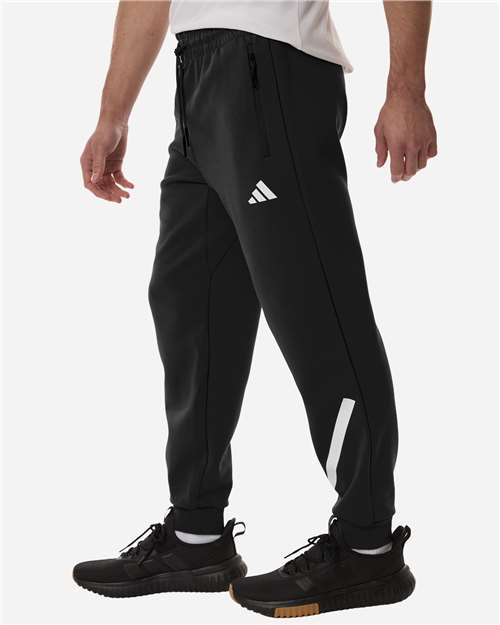 adidas AT222 Men's Z.N.E Joggers - Black/ White - OnModelSide