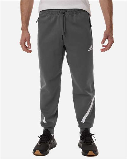 adidas AT222 Men's Z.N.E Joggers - Team Grey Four/ White - OnModelFront