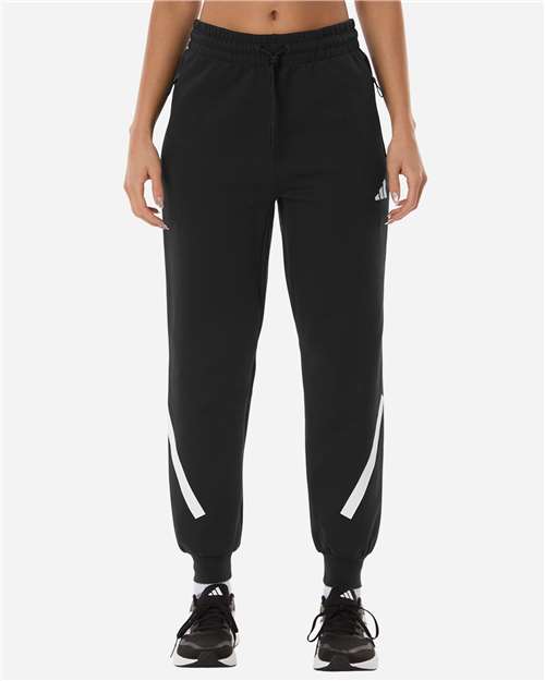 adidas AT223 Women's Z.N.E Joggers - Black/ White - OnModelFront
