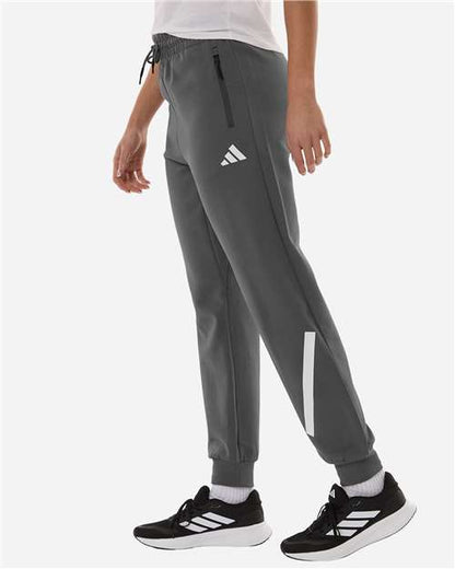 adidas AT223 Women's Z.N.E Joggers - Team Grey Four/ White - OnModelSide