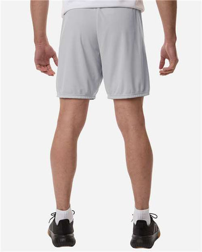 adidas AT315 Men's Entrada 26 Shorts - Team Light Grey/ White - OnModelBack