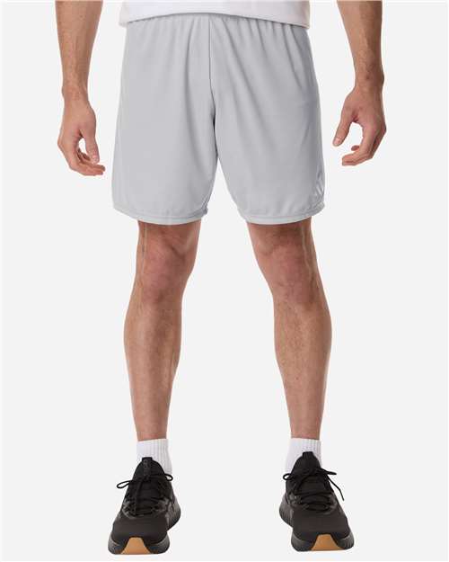 adidas AT315 Men's Entrada 26 Shorts - Team Light Grey/ White - OnModelFront