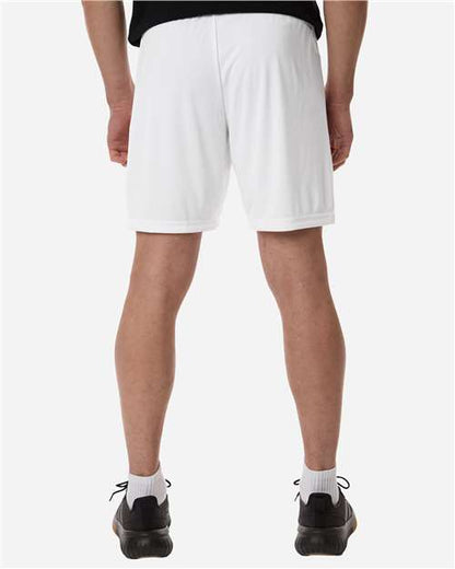 adidas AT315 Men's Entrada 26 Shorts - White/ Black - OnModelBack