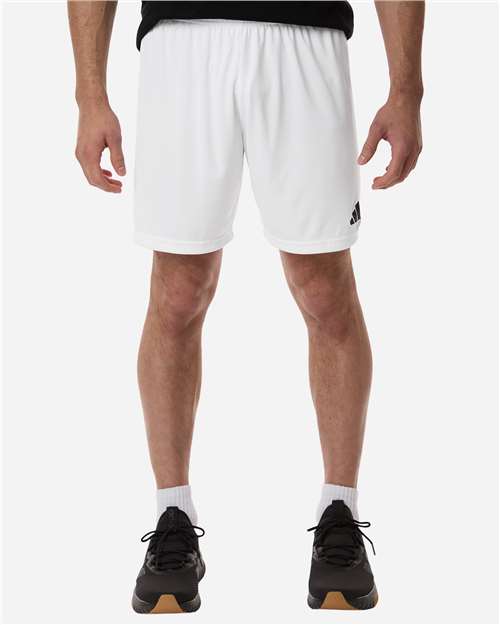 adidas AT315 Men's Entrada 26 Shorts - White/ Black - OnModelFront