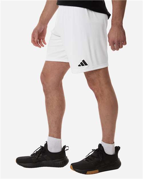 adidas AT315 Men's Entrada 26 Shorts - White/ Black - OnModelSide
