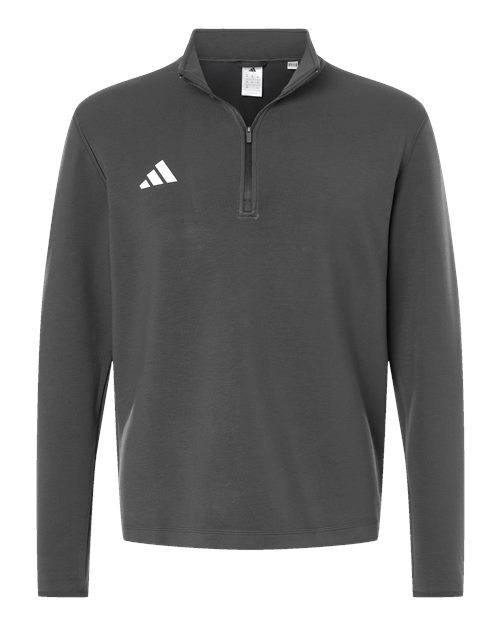 adidas AT400 Men's 3-Stripes Quarter-Zip Pullover - Team Grey Four/ White - Front