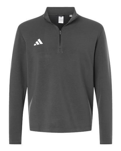 adidas AT400 Men's 3-Stripes Quarter-Zip Pullover - Team Grey Four/ White - Front