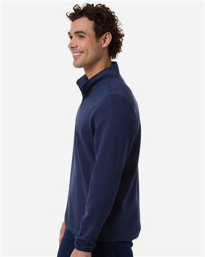 adidas AT400 Men's 3-Stripes Quarter-Zip Pullover - Team Navy Blue/ White - OnModelSide
