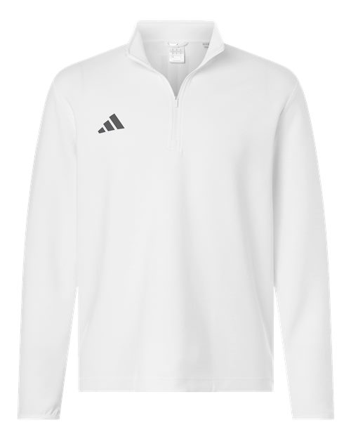 adidas AT400 Men's 3-Stripes Quarter-Zip Pullover - White/ Team Grey Four - Front