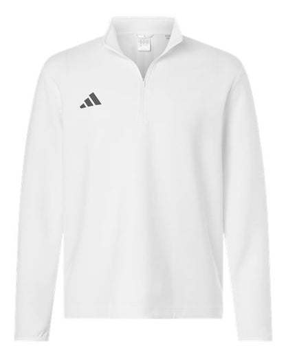 adidas AT400 Men's 3-Stripes Quarter-Zip Pullover - White/ Team Grey Four - Front
