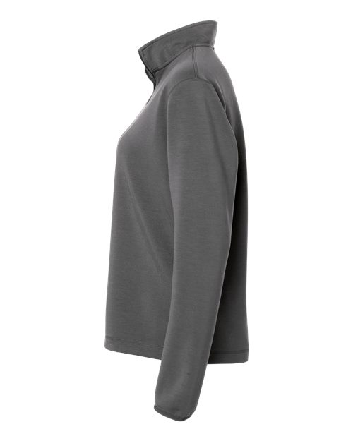 adidas AT401 Women's 3-Stripes Quarter-Zip Pullover - Team Grey Four/ White - DirectSide