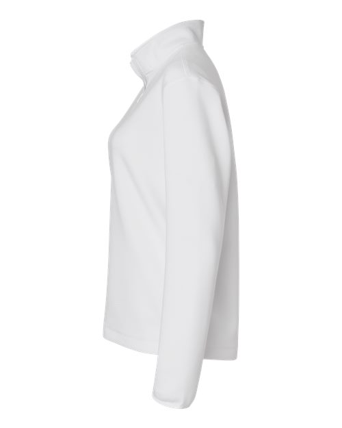 adidas AT401 Women's 3-Stripes Quarter-Zip Pullover - White/ Team Grey Four - DirectSide