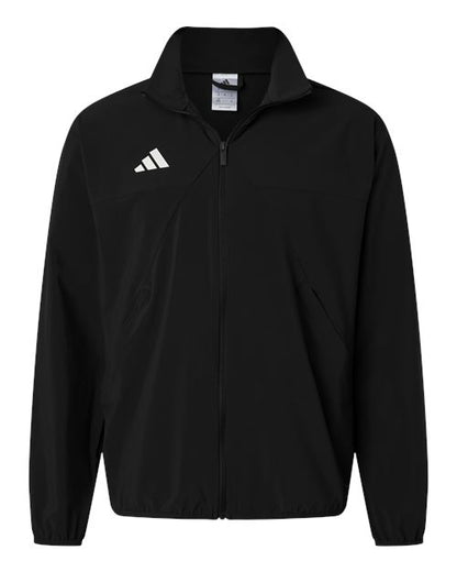 adidas AT500 Men's TIRO Woven Full-Zip Track Jacket - Black/ White - Front