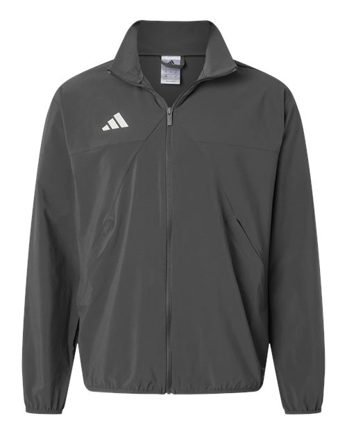 adidas AT500 Men's TIRO Woven Full-Zip Track Jacket - Team Grey Four/ White - Front