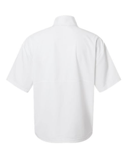 adidas AT505 Men's Short Sleeve Quarter-Zip Pullover - White/ Team Grey Four - Back