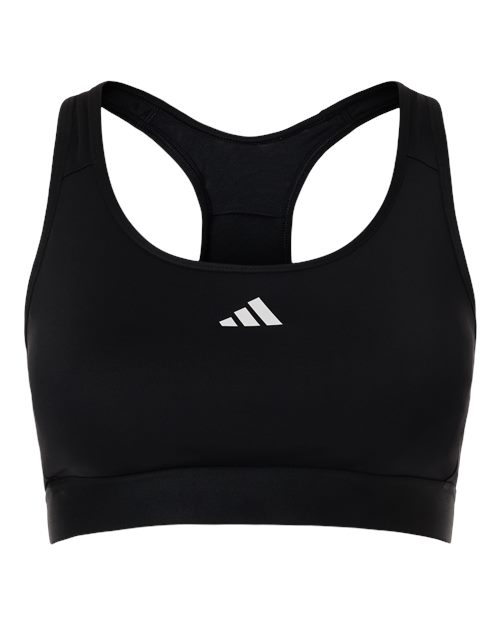 adidas AT750 Women's Techfit Compression Racerback Sports Bra - Black - Front