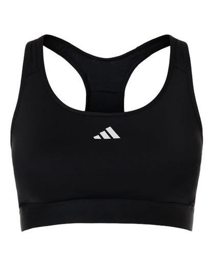 adidas AT750 Women's Techfit Compression Racerback Sports Bra - Black - Front