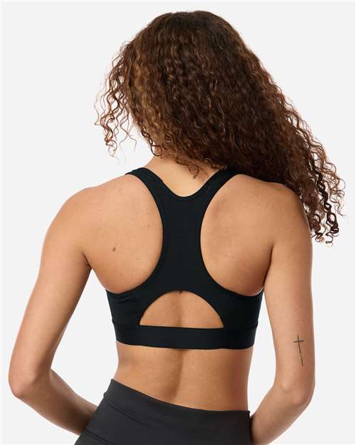 adidas AT750 Women's Techfit Compression Racerback Sports Bra - Black - OnModelBack