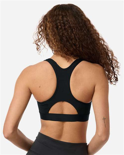 adidas AT750 Women's Techfit Compression Racerback Sports Bra - Black - OnModelBack