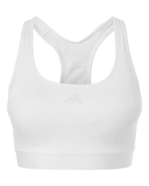 adidas AT750 Women's Techfit Compression Racerback Sports Bra - White - Front