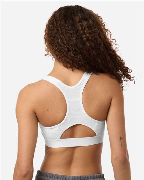 adidas AT750 Women's Techfit Compression Racerback Sports Bra - White - OnModelBack