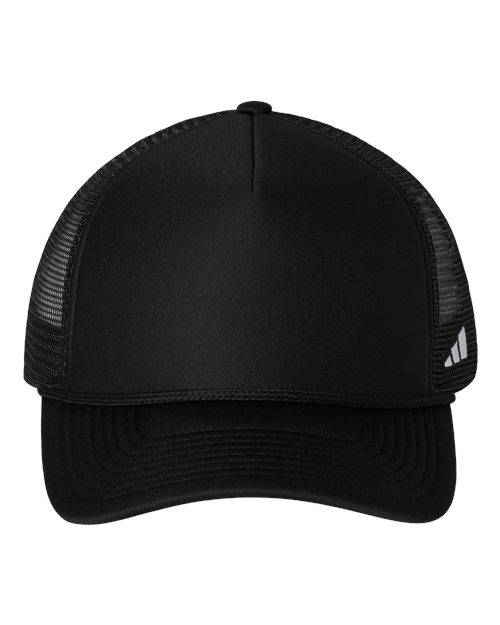 adidas AH608 Fundamental Dispatch Trucker Cap - Black/ White - Front