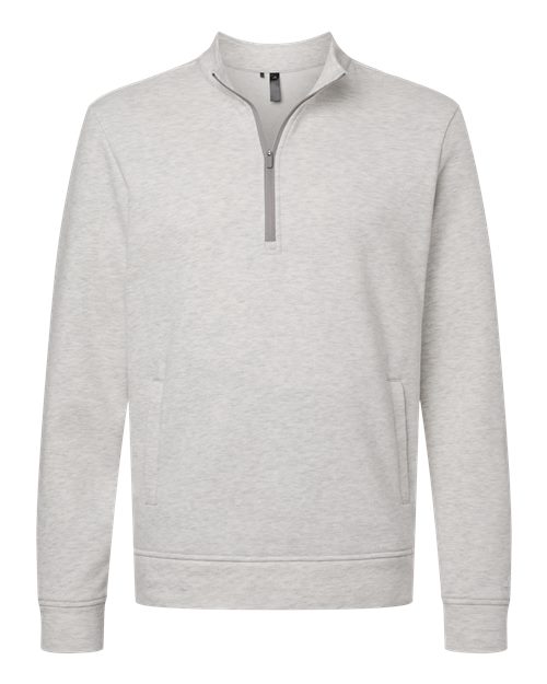 adidas A721 Men's Elevated Fleece Quarter-Zip Pullover - Medium Grey Heather - Front