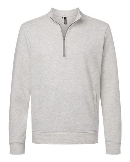 adidas A721 Men's Elevated Fleece Quarter-Zip Pullover - Medium Grey Heather - Front
