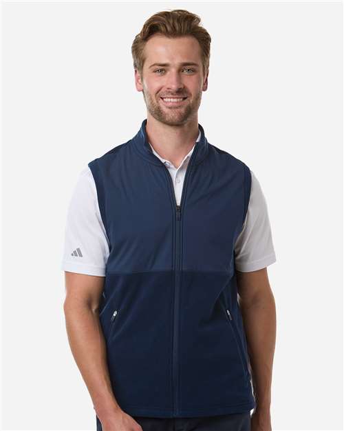 adidas A729 Men's Cozy Vest - Collegiate Navy - OnModelFront