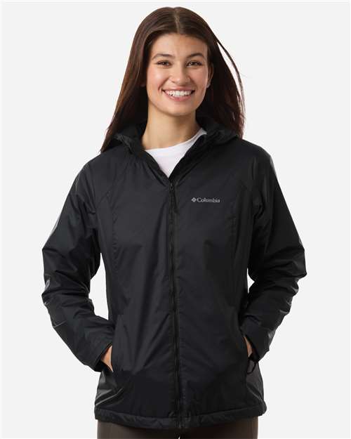 Columbia 217129 Women's Scattered Showers™ Fleece Lined Jacket - Black - OnModelFront