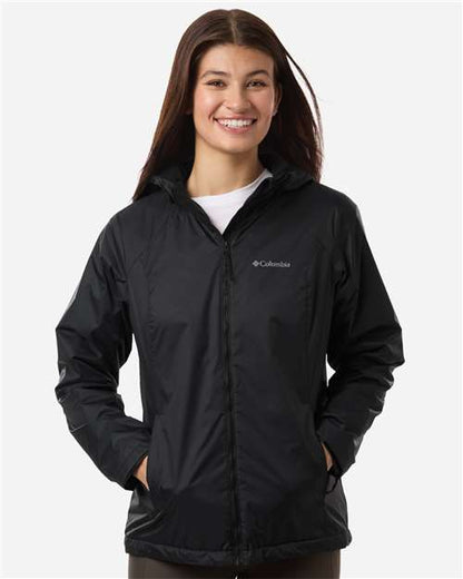 Columbia 217129 Women's Scattered Showers™ Fleece Lined Jacket - Black - OnModelFront