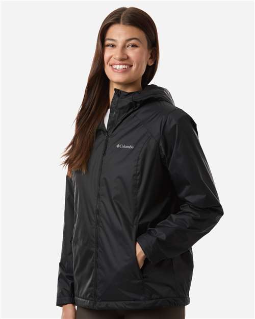 Columbia 217129 Women's Scattered Showers™ Fleece Lined Jacket - Black - OnModelSide