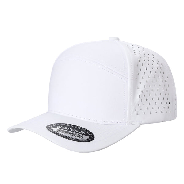 Premium 6WP - 6 Panel Laser Vented Hat - White
