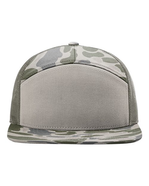 Richardson 168P Printed Seven-Panel Trucker Cap, Snapback