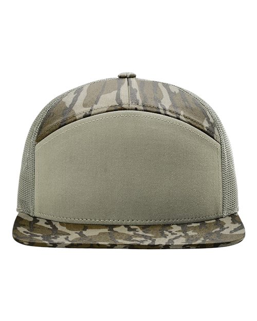 Richardson 168P Printed Seven-Panel Trucker Cap, Snapback