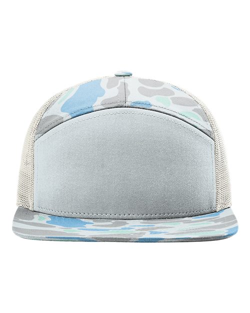 Richardson 168P Printed Seven-Panel Trucker Cap, Snapback