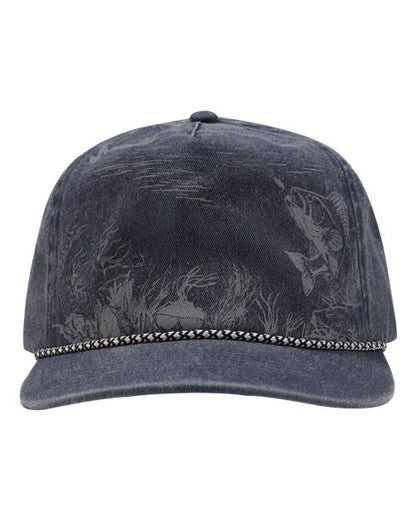 DRI DUCK 3334 Walleye Nature Scene Cap - Deep Blue - Front