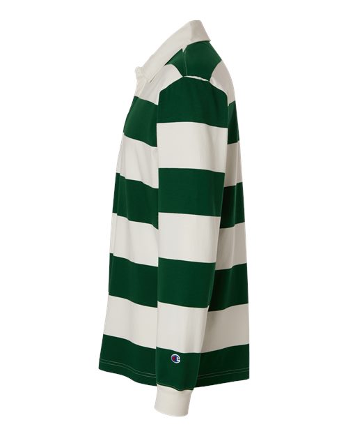 Champion CHR001 Unisex Rugby Polo - Athletic Dark Green/ Cream - DirectSide