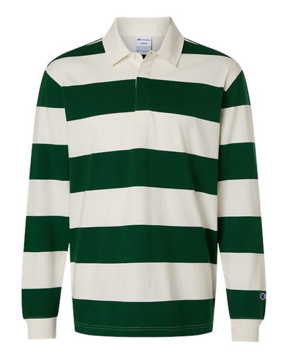 Champion CHR001 Unisex Rugby Polo - Athletic Dark Green/ Cream - Front