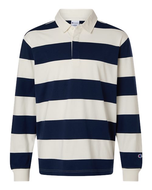 Champion CHR001 Unisex Rugby Polo - Athletic Navy/ Cream - Front