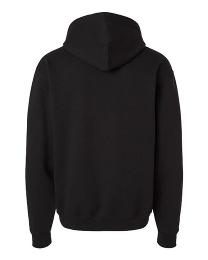 Champion S7CB0 Unisex Powerblend® Contrast Color Hooded Sweatshirt - Black/ Light Steel - Back