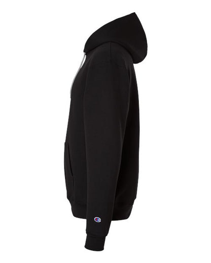 Champion S7CB0 Unisex Powerblend® Contrast Color Hooded Sweatshirt - Black/ Light Steel - DirectSide