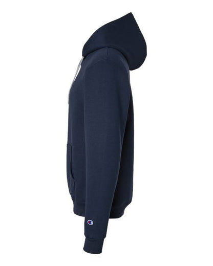 Champion S7CB0 Unisex Powerblend® Contrast Color Hooded Sweatshirt - Navy/ Light Steel - DirectSide