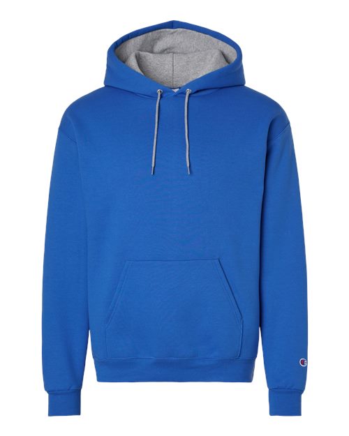 Champion S7CB0 Unisex Powerblend® Contrast Color Hooded Sweatshirt - Royal Blue/ Light Steel - Front