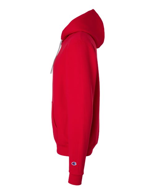 Champion S7CB0 Unisex Powerblend® Contrast Color Hooded Sweatshirt - Scarlet/ Light Steel - DirectSide